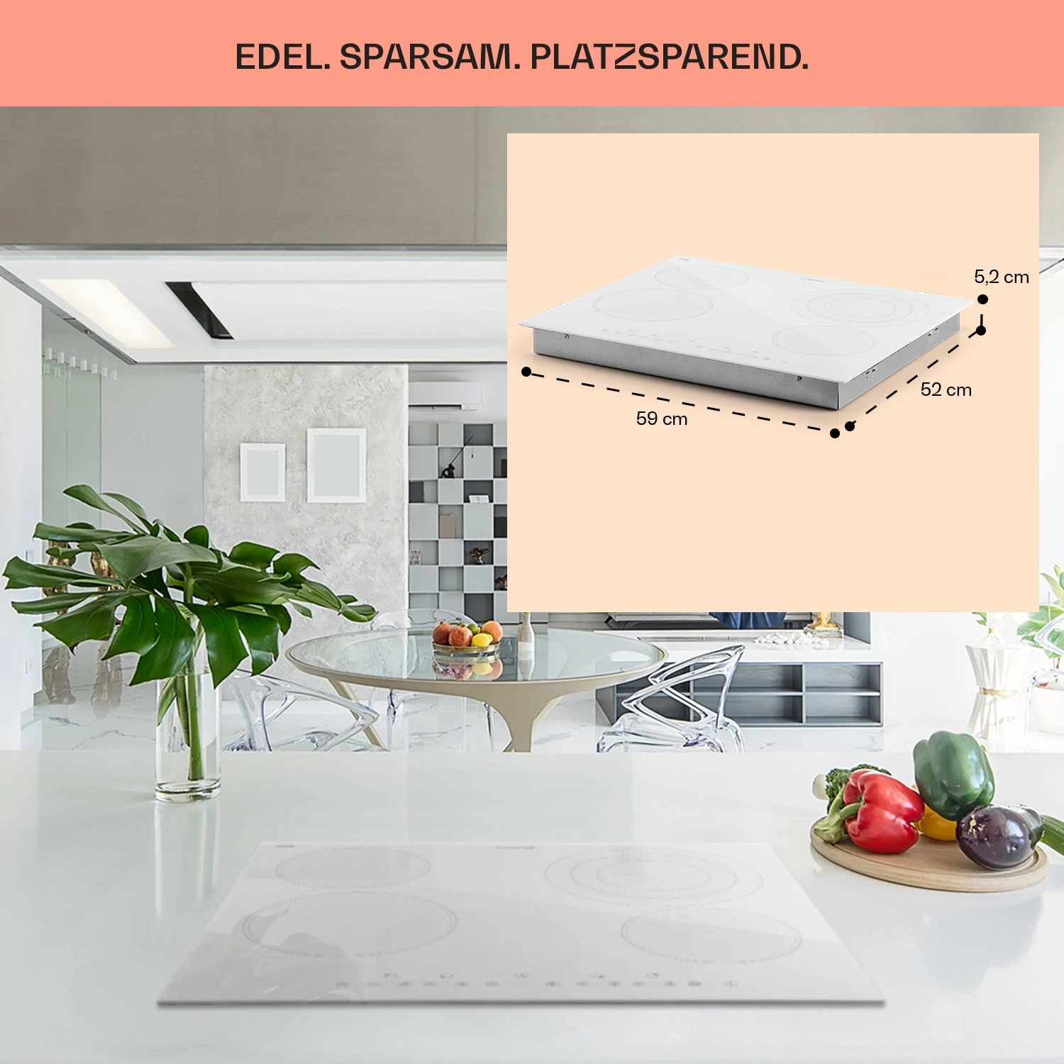 Virtuosa 4 Einbaukochfeld 4 Zonen 6500W Glaskeramik – Bild 6