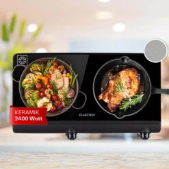 Cookbuddy Doppel-Kochfeld 2400W 5 Leistungsstufen Glaskeramik