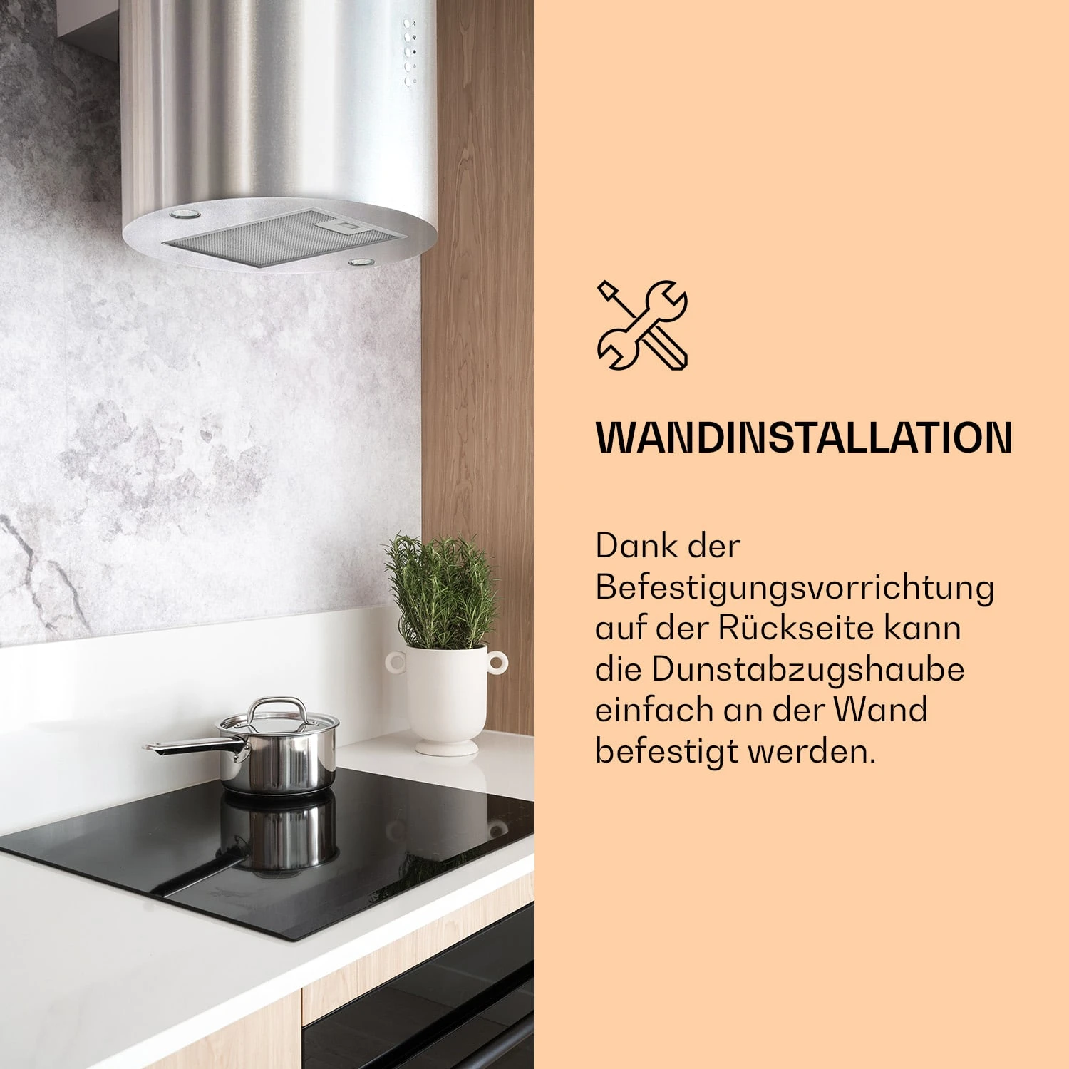 Barella Dunstabzugshaube 35,5 X 93,5 X 43 Cm Umluft 557 M³/h LED Aktivkohlefilter – Bild 2