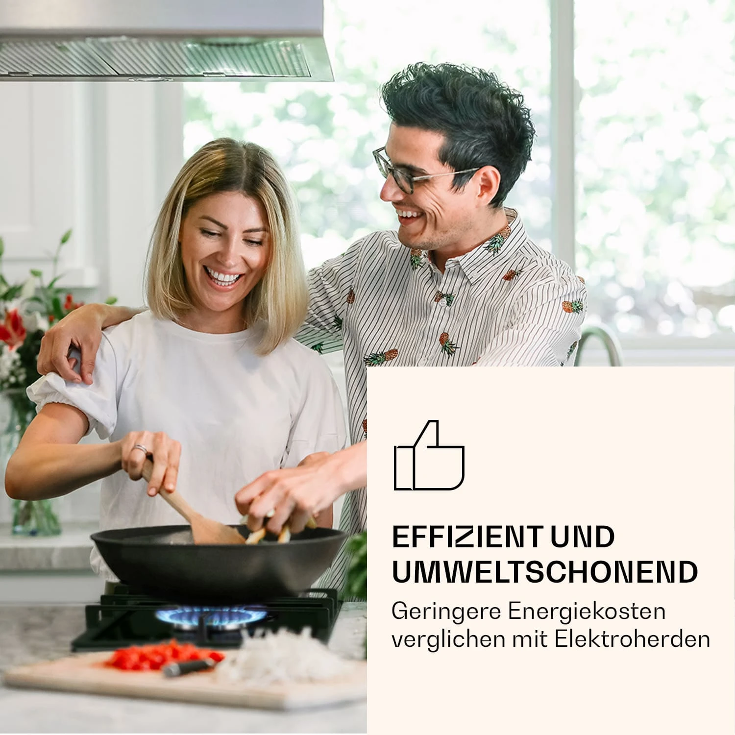 Victoria Domino Gaskochfeld 2-flammig Sabaf-Brenner Glaskeramik Retro-Look – Bild 2