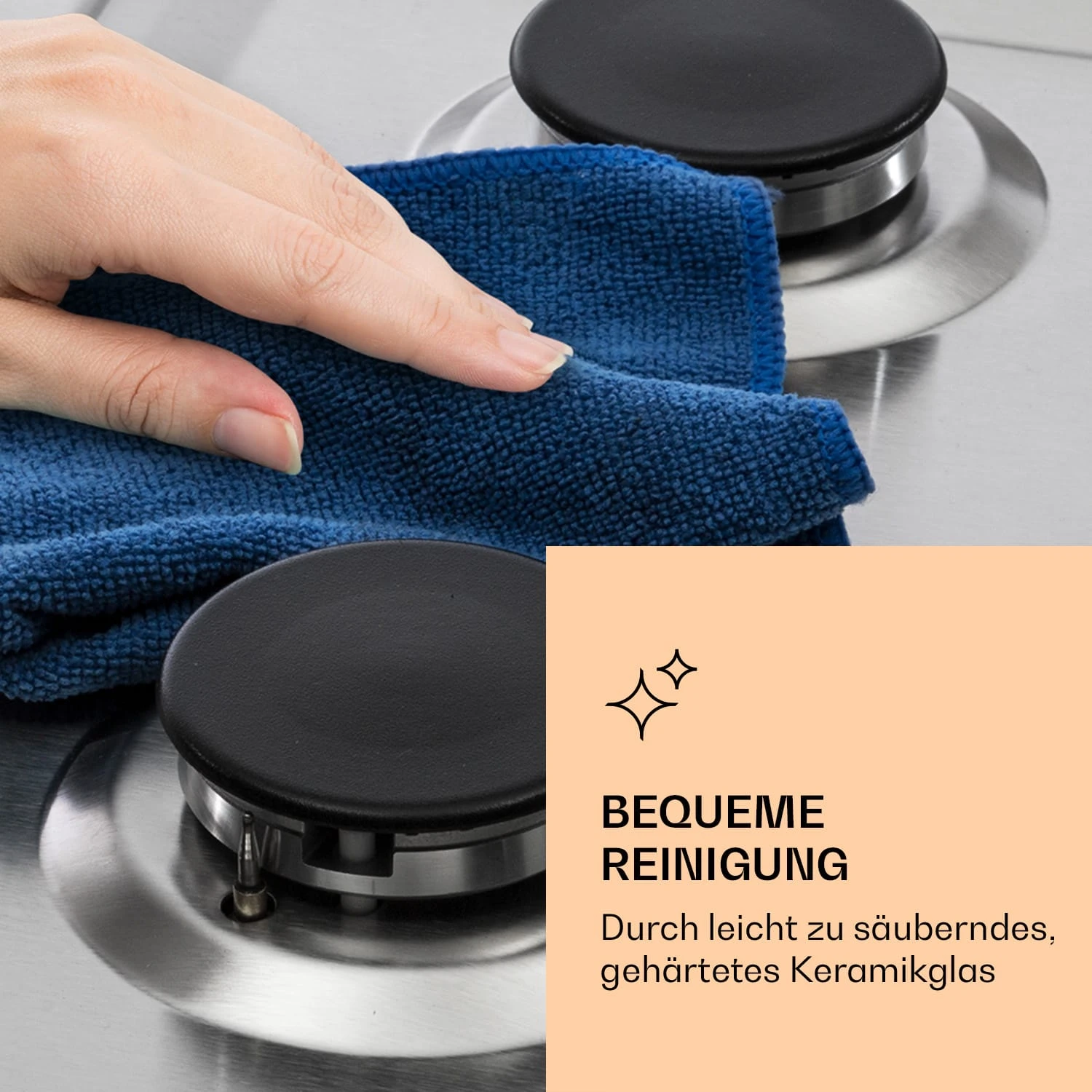 Ignito Chef Edition 5 Zonen Gaskochfeld 5-flammig Sabaf-Brenner Glaskeramik – Bild 6