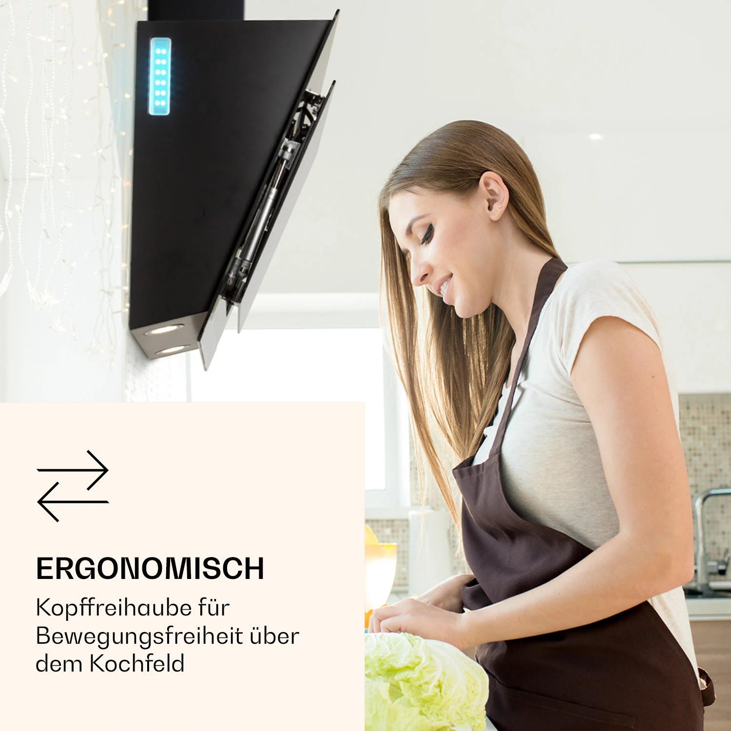 Aurora 60 Smart Dunstabzugshaube 550 M³/h 60cm Kopffrei Ambiente-Licht EEC A++ – Bild 2