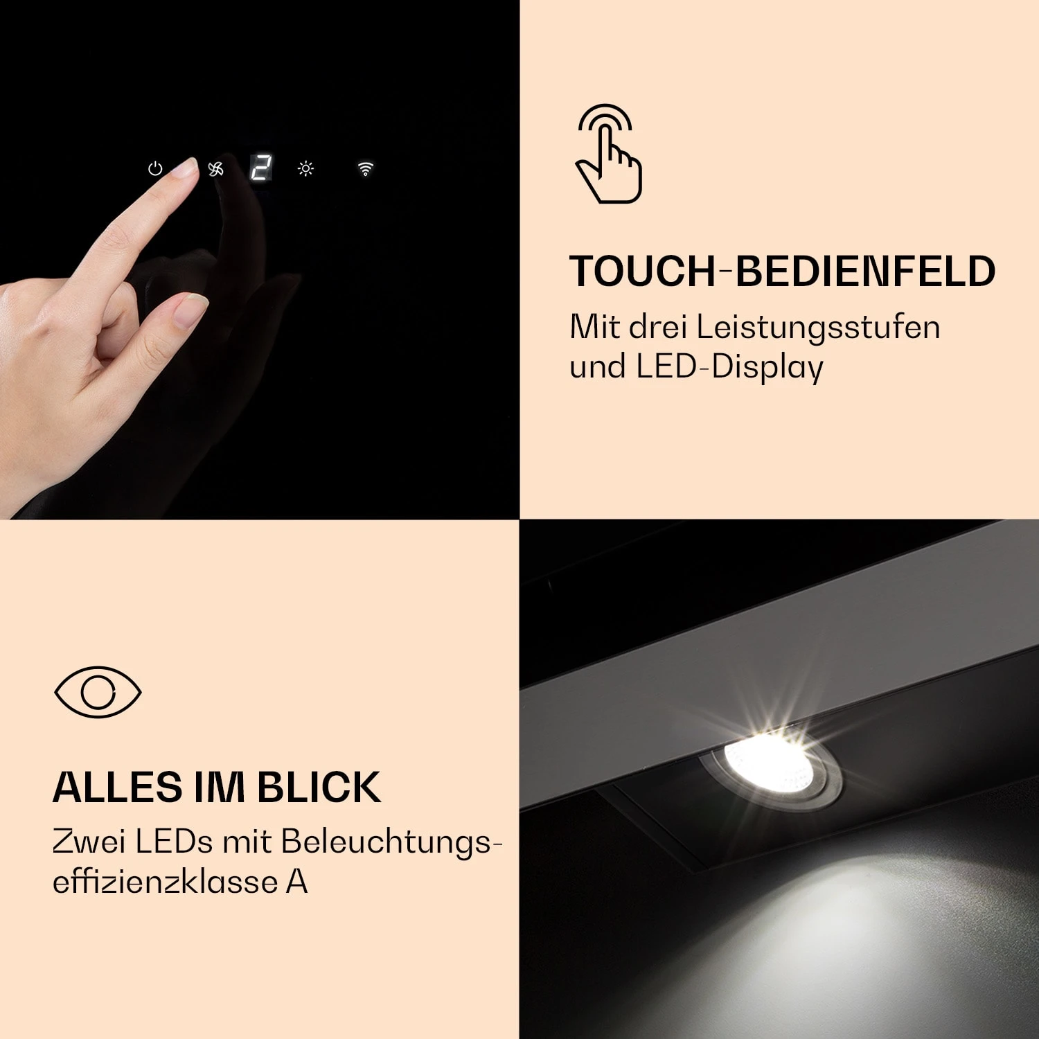 Aurora 60 Smart Dunstabzugshaube 550 M³/h 60cm Kopffrei Ambiente-Licht EEC A++ – Bild 6