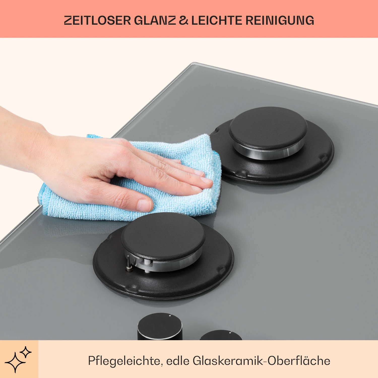 Firetale Gaskochfeld 4-flammig 60 Cm Aluminium-Brenner Inkl. Schlauch Und Druckminderer – Bild 7