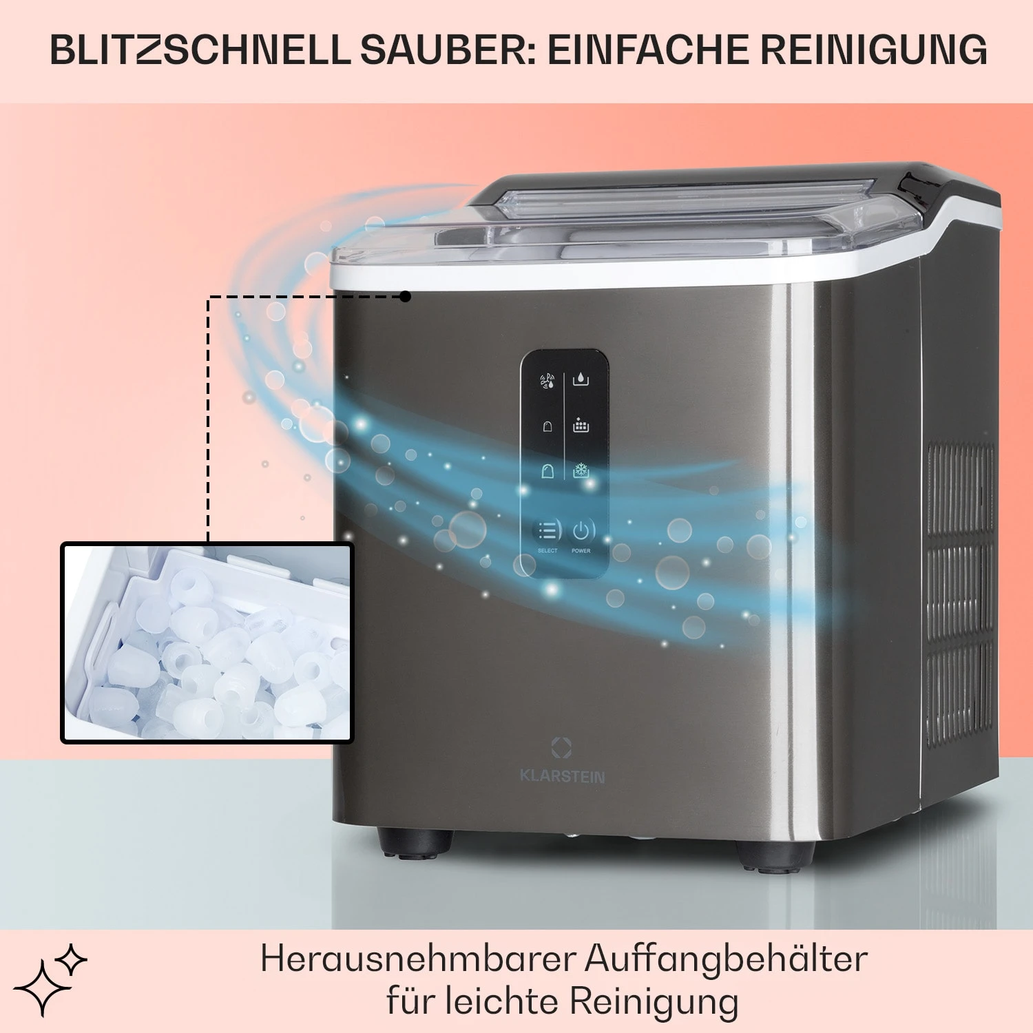 Albaron Supreme Eiswürfelmaschine Bullet 12kg/24h 1,5 Ltr Edelstahl – Bild 5