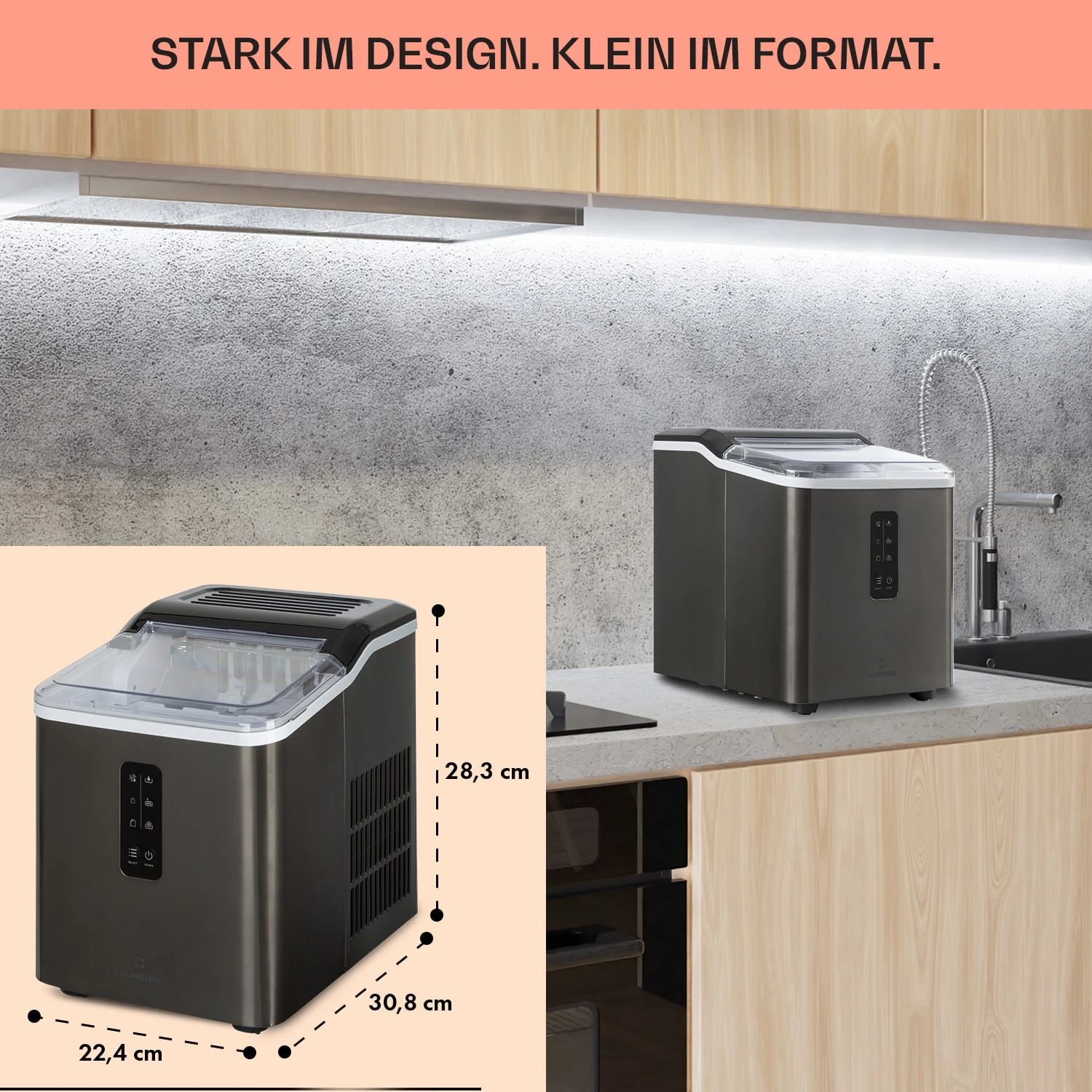 Albaron Supreme Eiswürfelmaschine Bullet 12kg/24h 1,5 Ltr Edelstahl – Bild 6