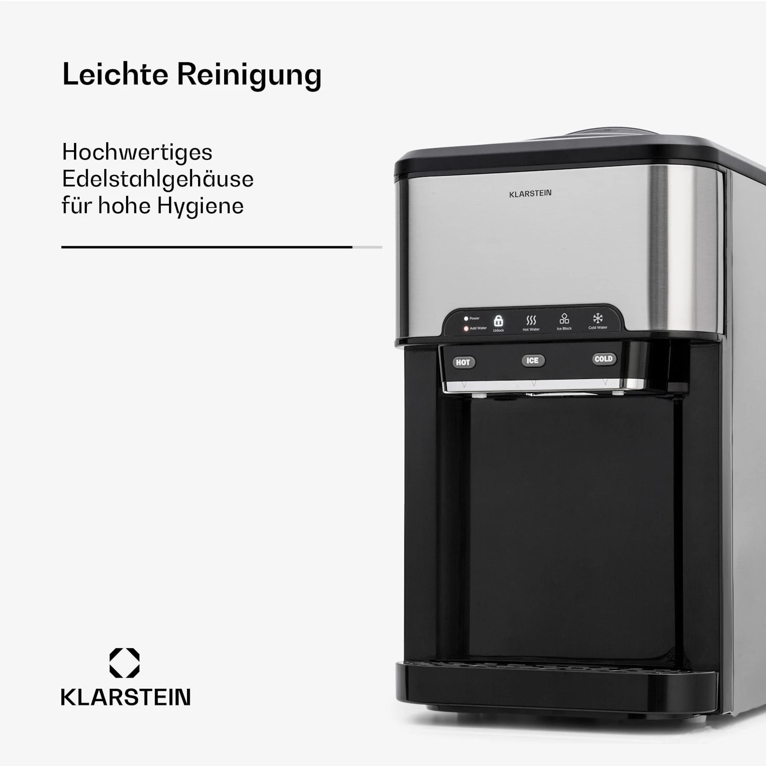 Aqueous Eiswürfelmaschine 3-in-1: Eiswürfel, Wasserspender: Heiß & Kalt 20 Kg/24h – Bild 6