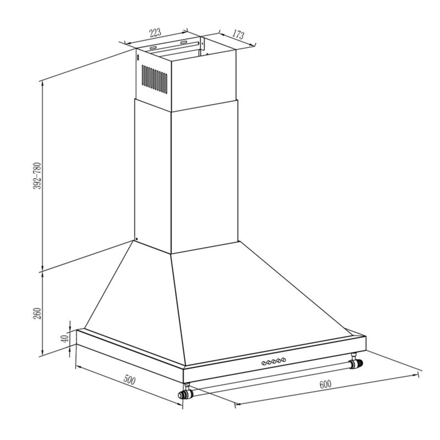 Montblanc Dunstabzugshaube Umluftset 610m³/h 165W 2x1,5W Weiß – Bild 7